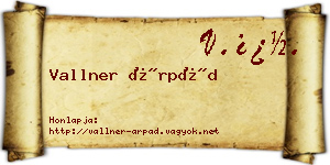 Vallner Árpád névjegykártya