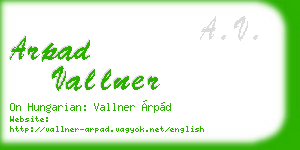 arpad vallner business card